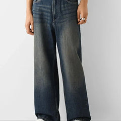 Eizaro men's super baggy jeans in dark blue