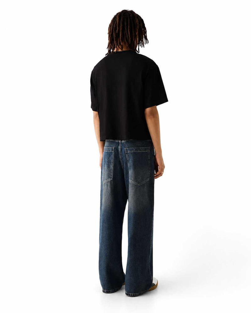 Eizaro Dark Blue Super Baggy Jeans Men Full Length Street Style Denim India